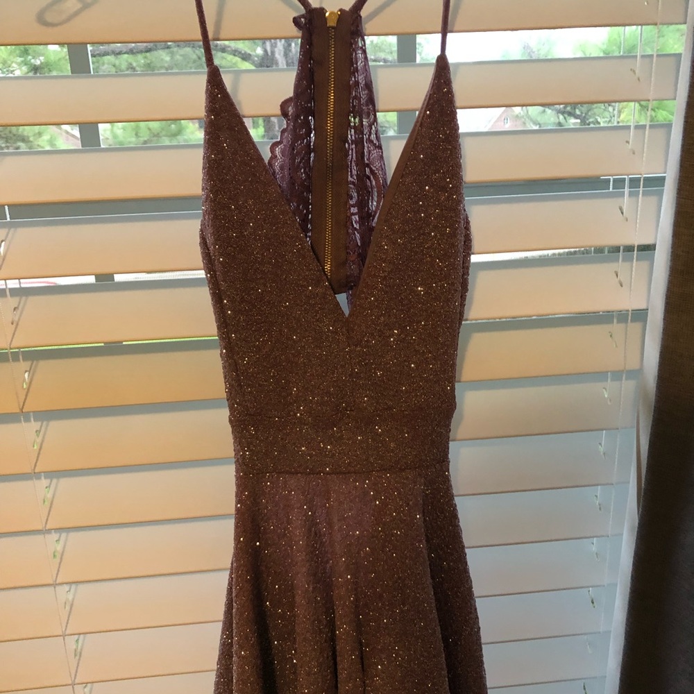 Glittery short prom dress